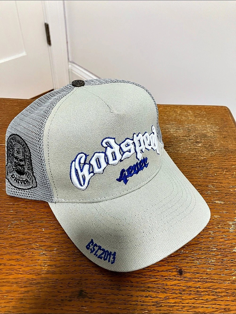 Godspeed Forever Trucker Hat Gray & Blue
